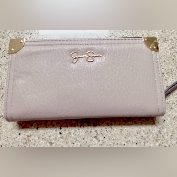 Jessica Simpson Handbags - Jessica Simpson wallet, blush pink faux pebble leather . Animal print inside.